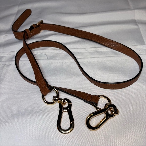 STEVE MADDEN Brown Replacement Pebbled Faux Leather Crossbody Strap Gold Hdware - Picture 1 of 13